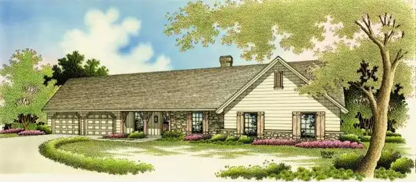 image of colonial house plan 3566