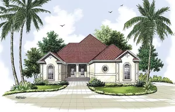 image of single story traditional house plan 3587