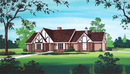 image of single story country house plan 8642