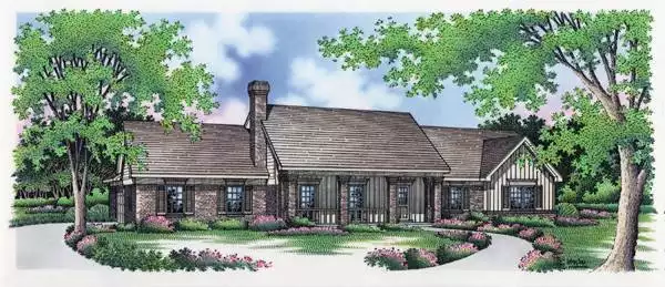 image of single story farmhouse plan 4799