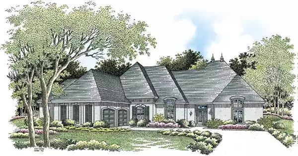 image of french country house plan 3599