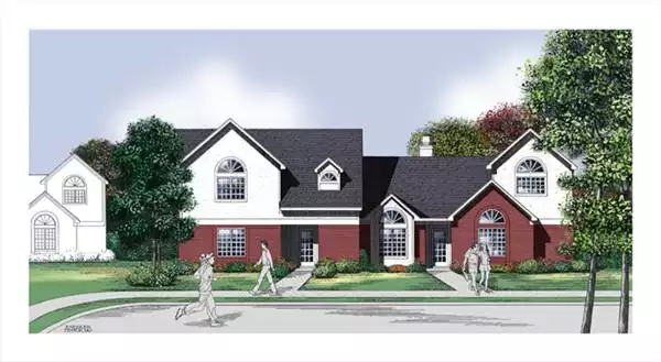 image of 2 story traditional house plan 6868