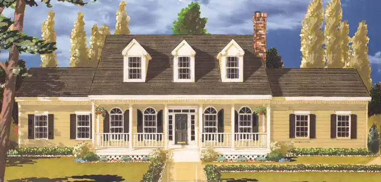 image of colonial house plan 7644