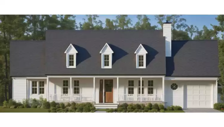 image of single story farmhouse plan 5630