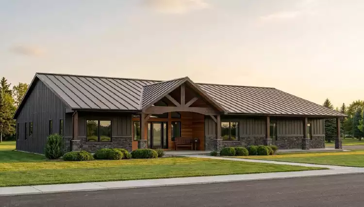 image of single story ranch house plan 10955