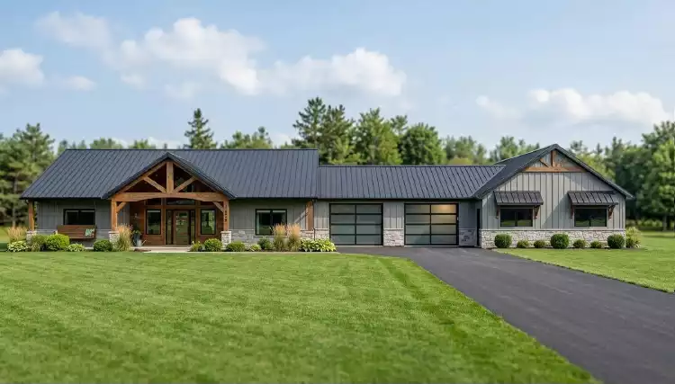 image of single story ranch house plan 11170