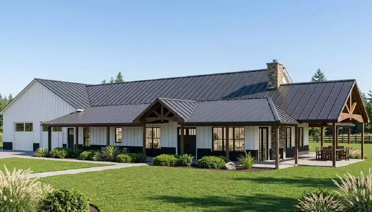 image of single story ranch house plan 11445