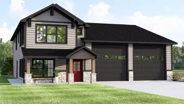 image of 2 story traditional house plan 11487