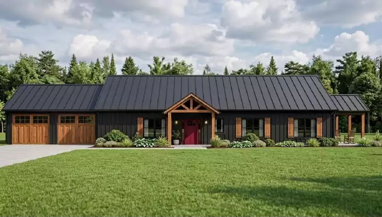 image of single story ranch house plan 11871