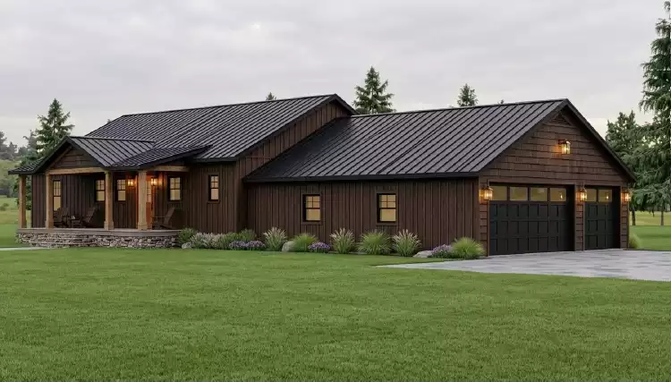 image of single story ranch house plan 11897