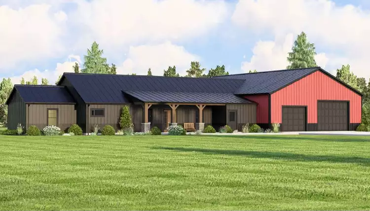 image of barndominium house plan 12181