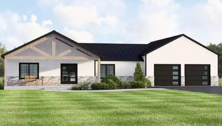 image of small farmhouse plans with garage space plan 12355