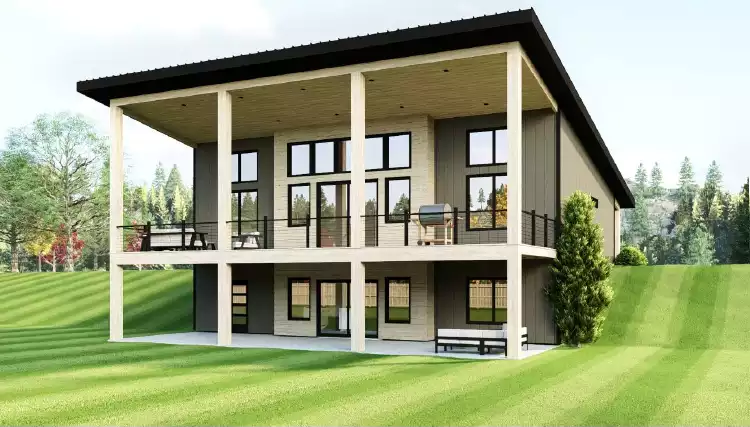 image of large contemporary house plan 12516