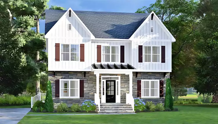 image of 2 story cottage house plan 11064