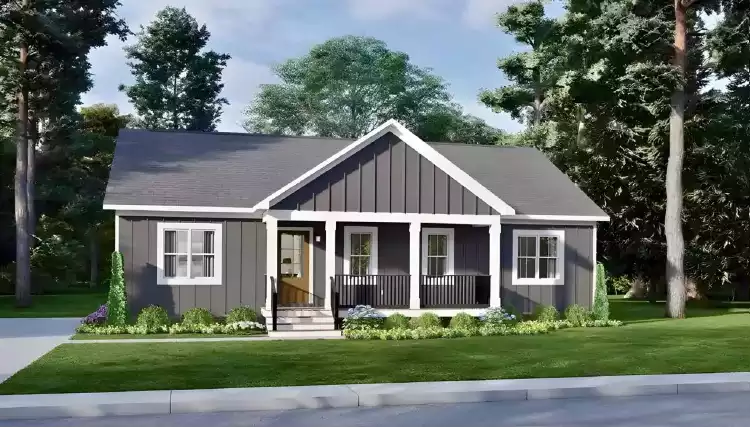 image of small modern farmhouse plan 11313