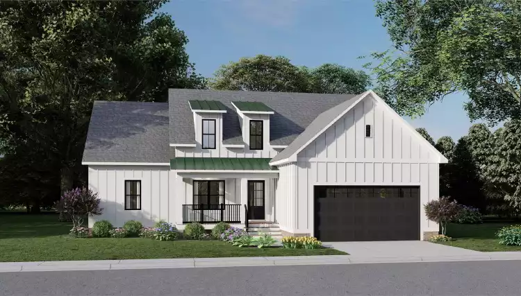 image of small modern farmhouse plan 11402