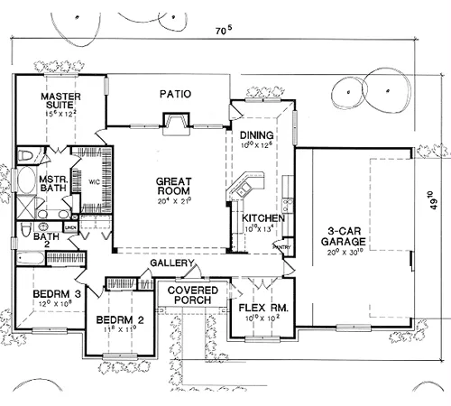 The Cambridge 5399 - 3 Bedrooms and 2 Baths | The House Designers - 5399