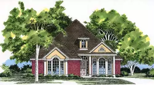 image of single story traditional house plan 5385