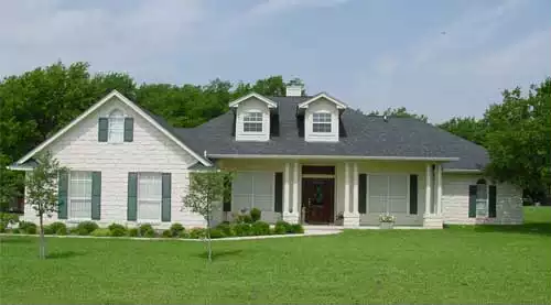 image of single story cottage house plan 2884