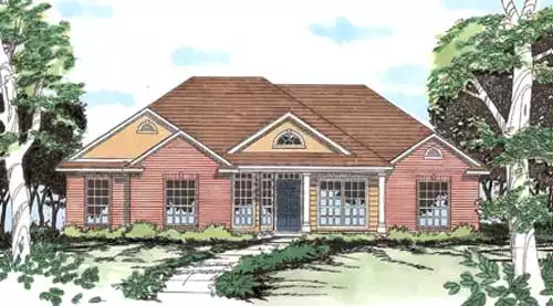 image of single story contemporary house plan 5397