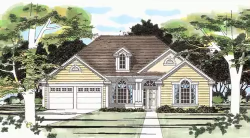 image of single story traditional house plan 5406