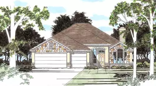 image of single story contemporary house plan 5407