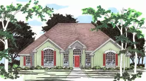 image of single story contemporary house plan 5412