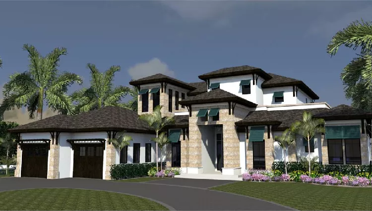 image of 2 story beach house plan 9065