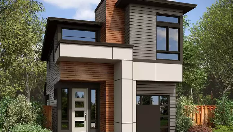 image of small modern house plan 1340