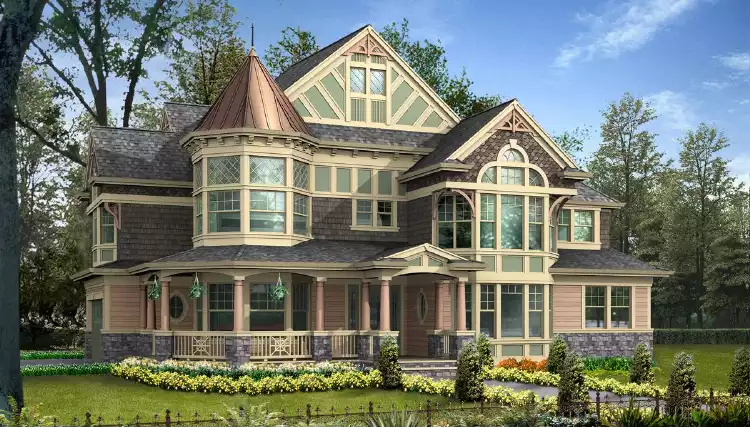 image of large victorian house plan 3357