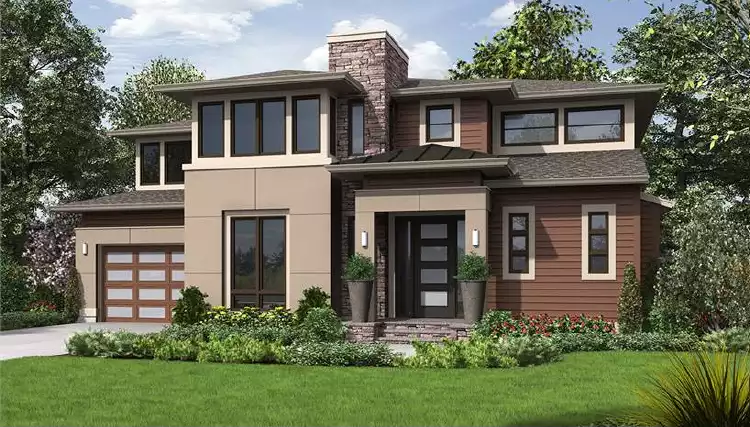 image of 2 story contemporary house plan 7781