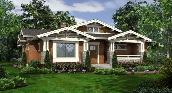 image of small bungalow house plans with garage plan 3238