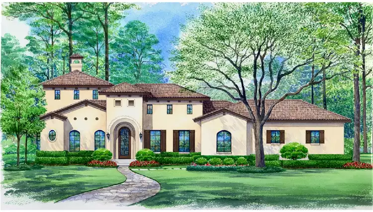 image of courtyard house plan 4480