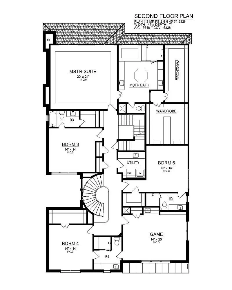 Three Story Traditional Style House Plan 6562 Blue Sage 6562