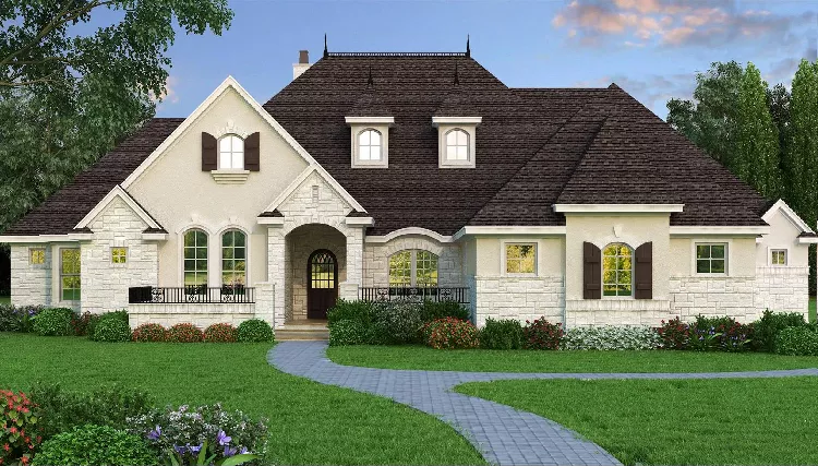 image of courtyard house plan 8515