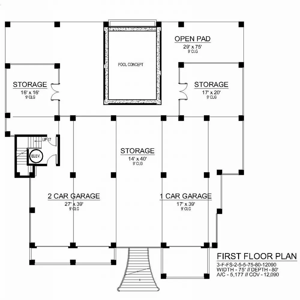3-Story Beach Front Modern Style House Plan 8646 - 8646, image size:1000x1000