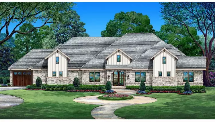 image of single story traditional house plan 8741