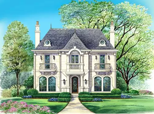 image of french country house plan 4898
