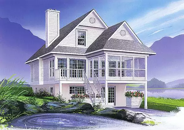 image of small beach house plan 1195