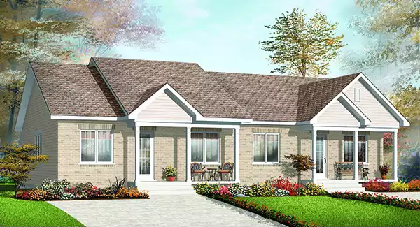 image of single story country house plan 5174