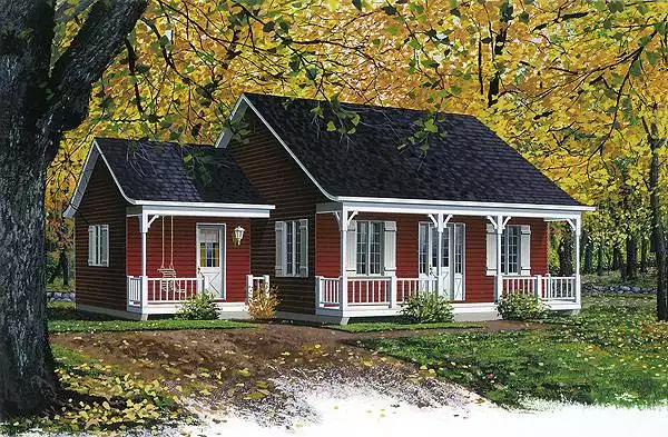 image of tiny lake house plan 1390