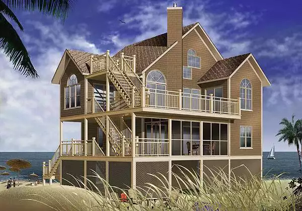 image of beach house plan 1429