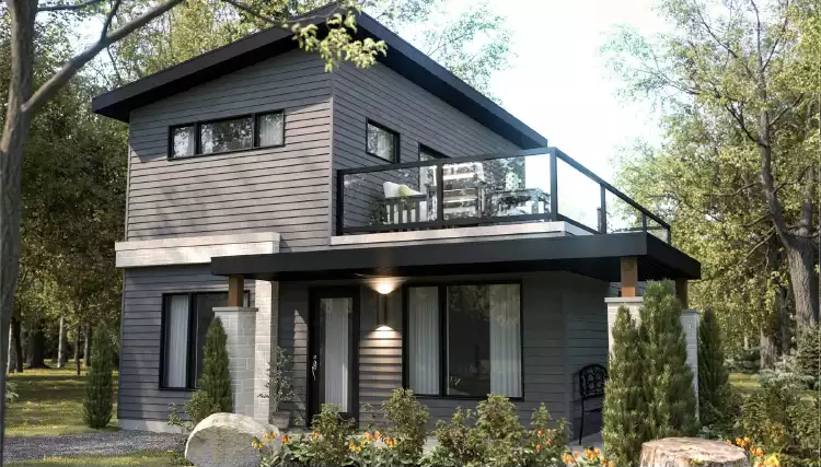 image of small modern house plan 10079