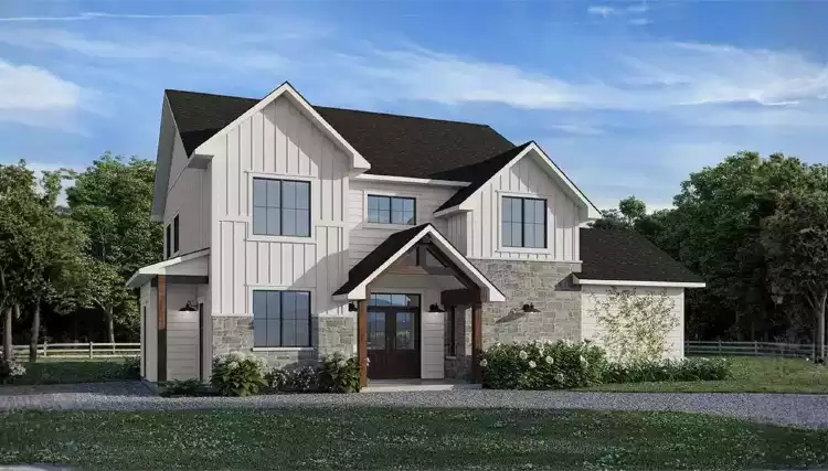 image of 2 story modern farmhouse plan 11740