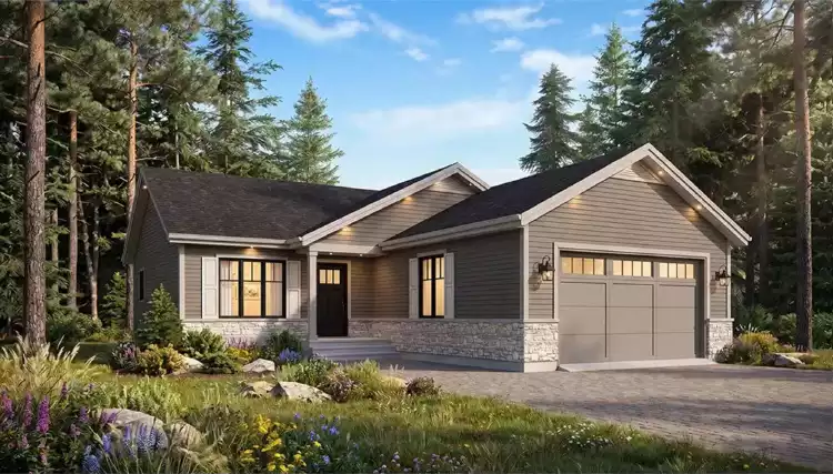 image of small ranch house plans with porches plan 12665