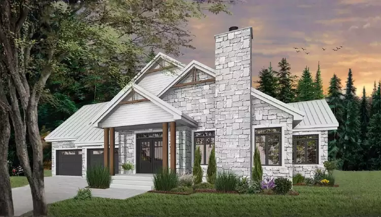 image of 2 story bungalow house plan 1337