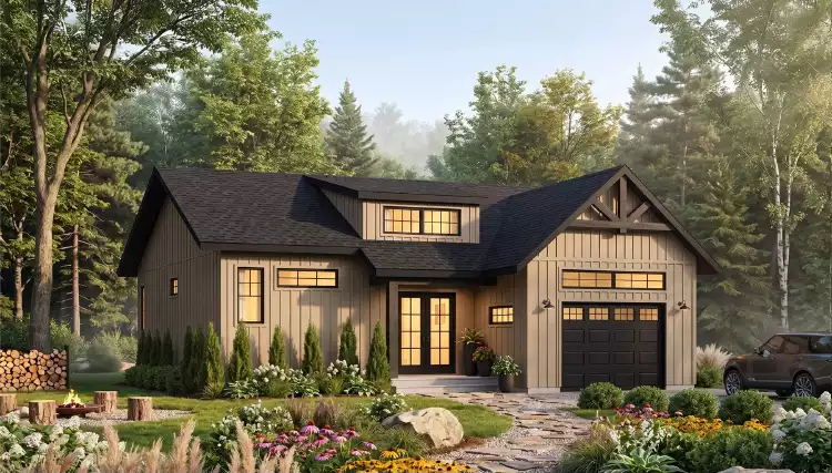 image of small modern house plan 1349