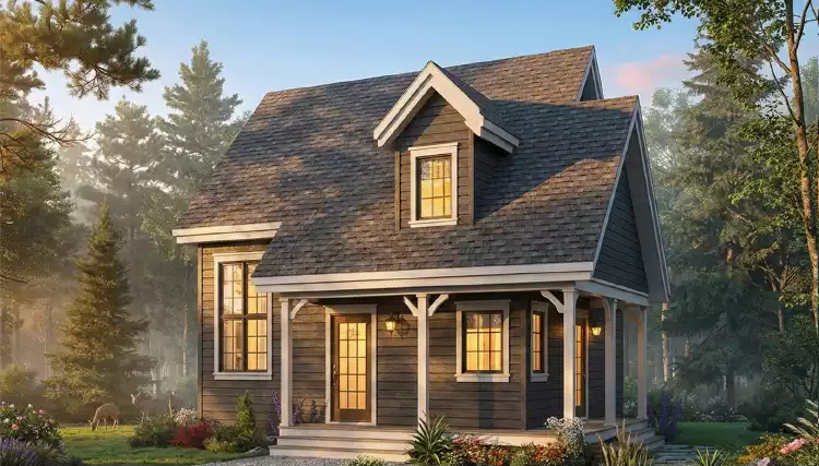 image of small cape cod house plan 6094