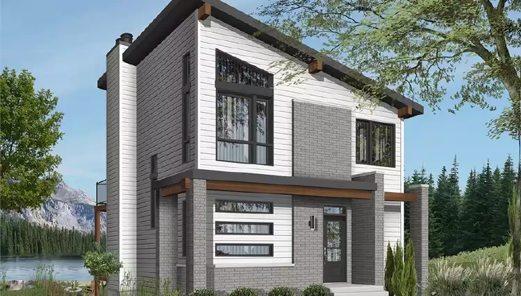 image of small modern house plan 6371