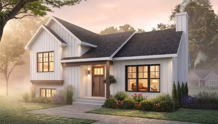 image of bi-level house plan 7476
